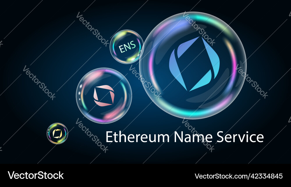 Ens ethereum name service symbol in soap bubble Ens ethereum name service symbol in soap bubble vector image