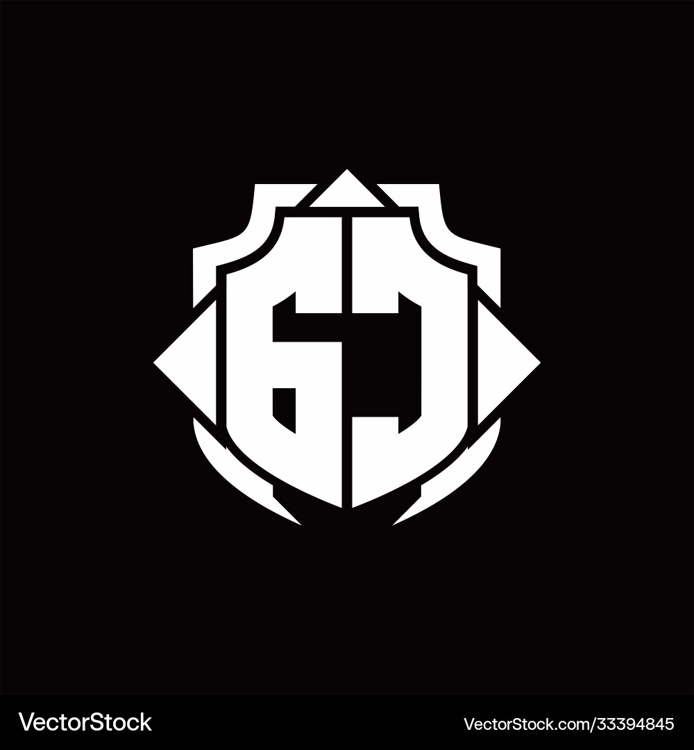 Gc logo monogram with shield line and 3 arrows Gc logo monogram with shield line and 3 arrows Vector Image