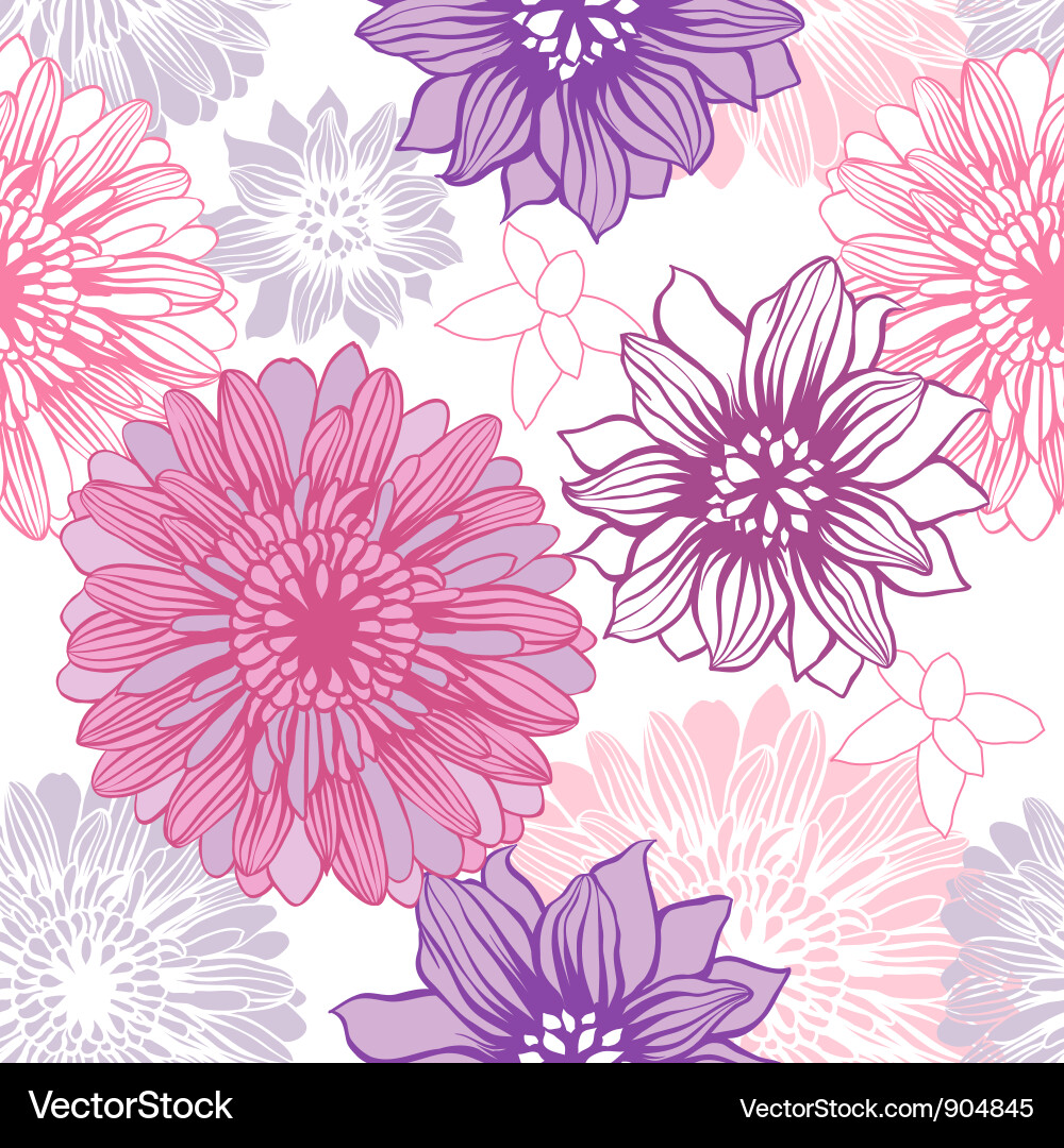 Hand Drawn Floral Seamless Pattern vector image