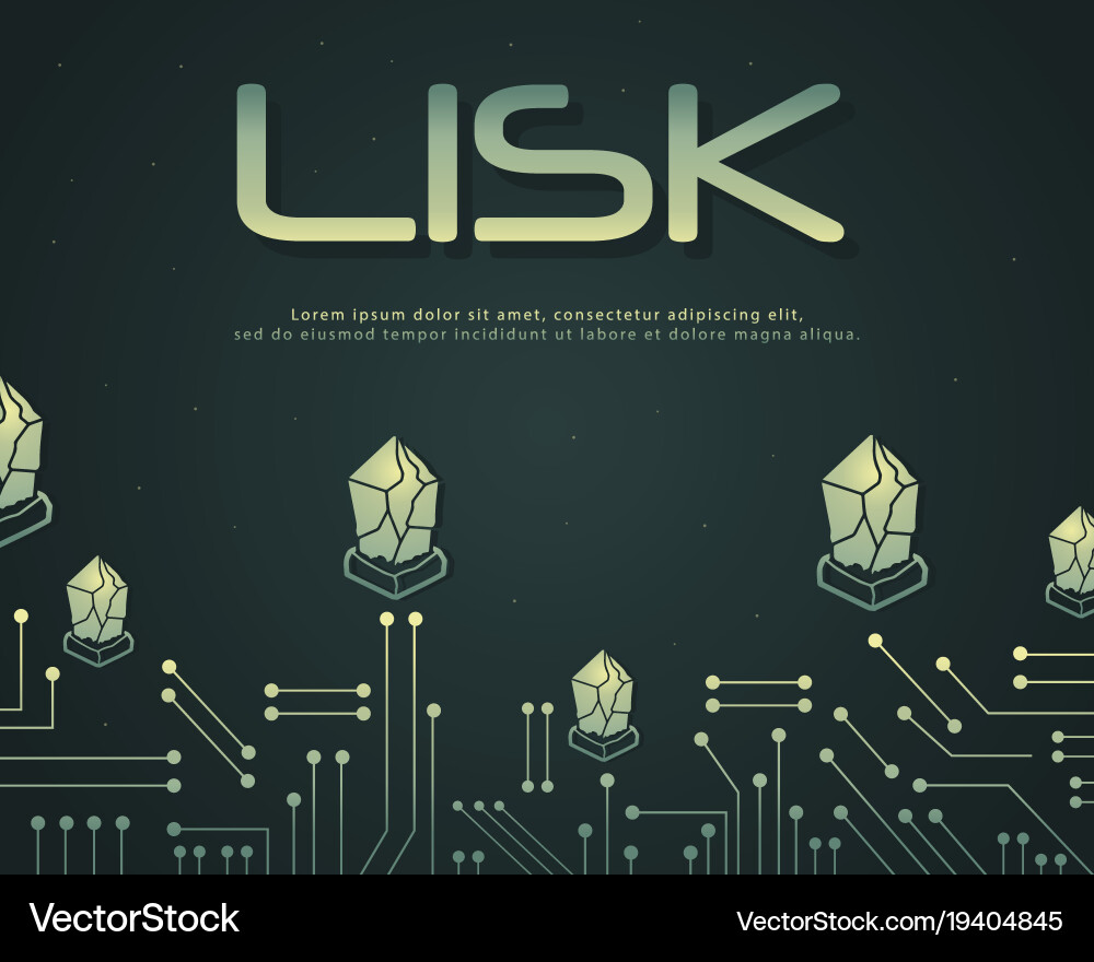 Lisk blockchain design background style Vector Image