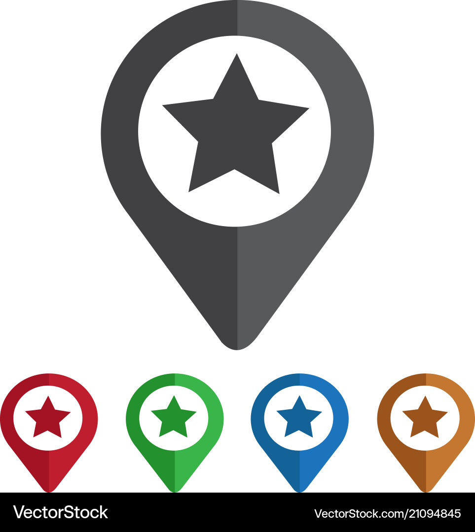 Map Pointer Star Icon - Location Marker vector image