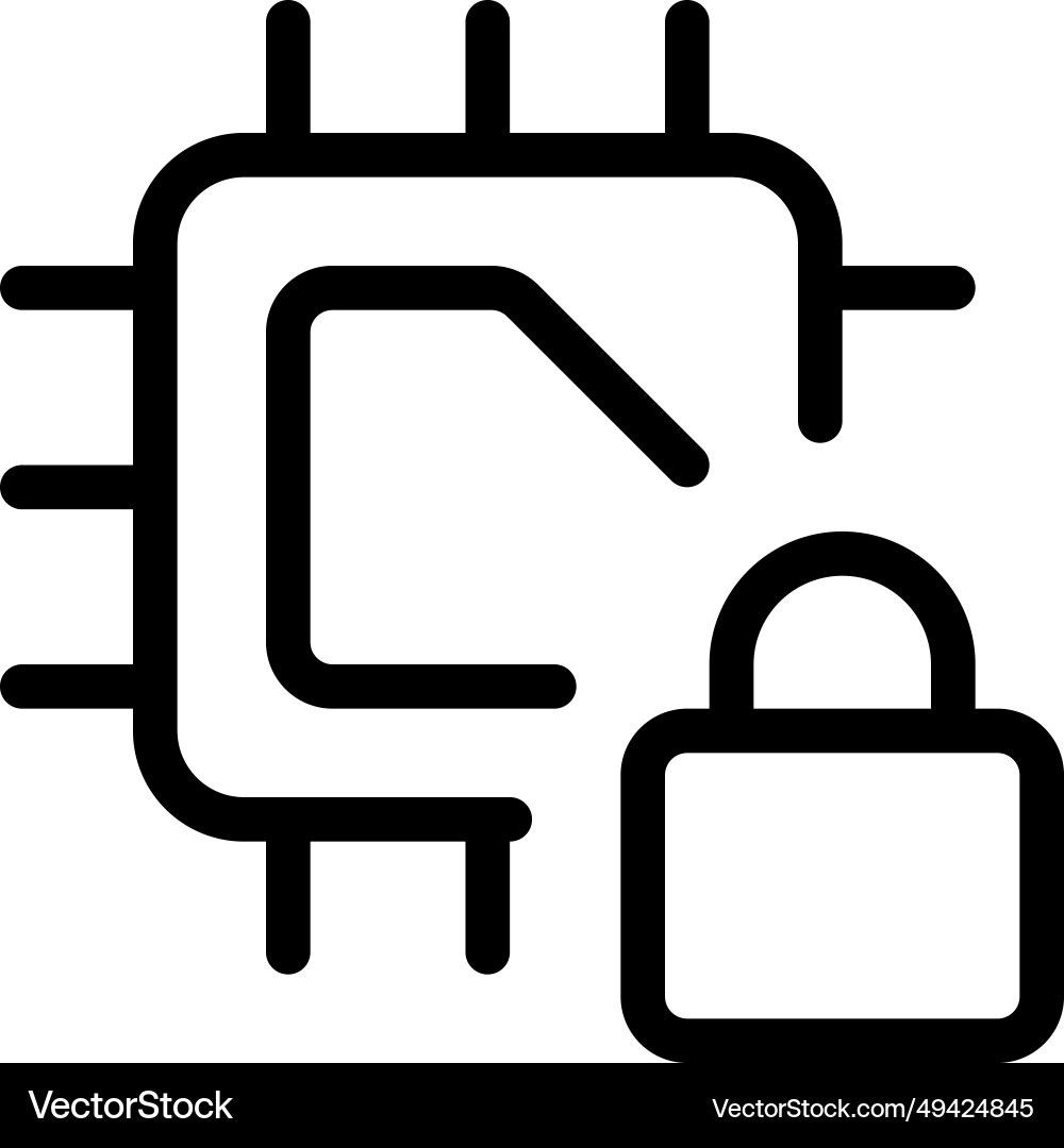 Microprocessor with locking feature for info Vector Image