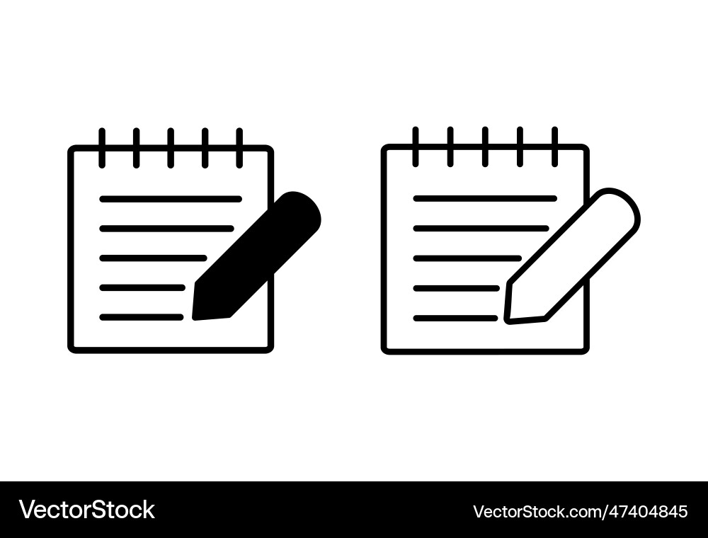 Note icon set notepad Note icon set notepad vector image