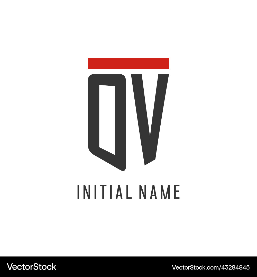 Ov initial esport logo with simple shield design Ov initial esport logo with simple shield design Vector Image