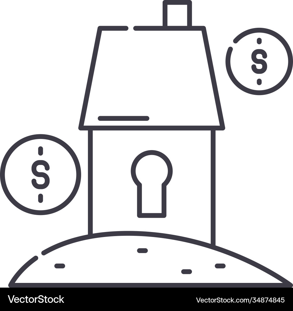 Private property icon linear isolated Vector Image