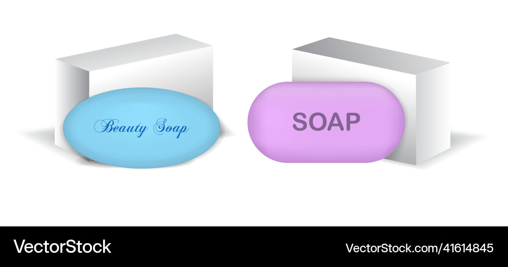 Realistic soap bars different color and shape Vector Image