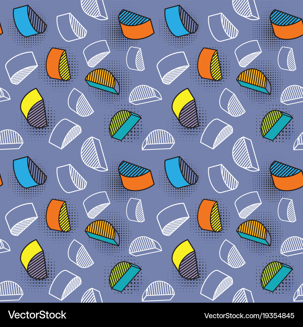 Seamless pattern colorful with 3d vector image
