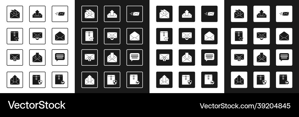 Set express envelope delete upload Vector Image