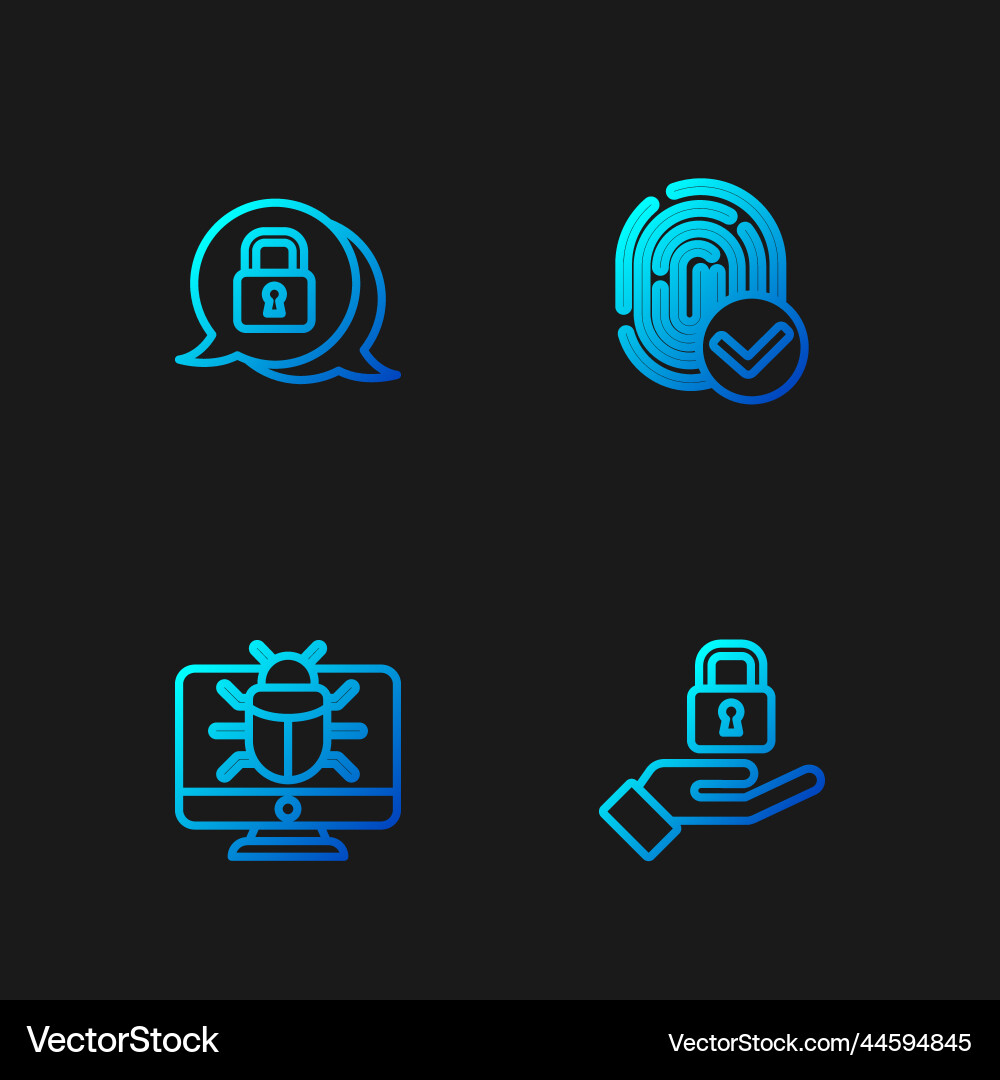 Set line lock in hand system bug on monitor Set line lock in hand system bug on monitor vector image