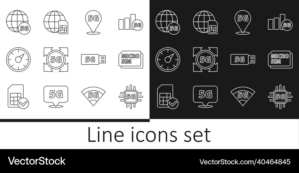 Set line processor 5g micro sim card location Set line processor 5g micro sim card location vector image