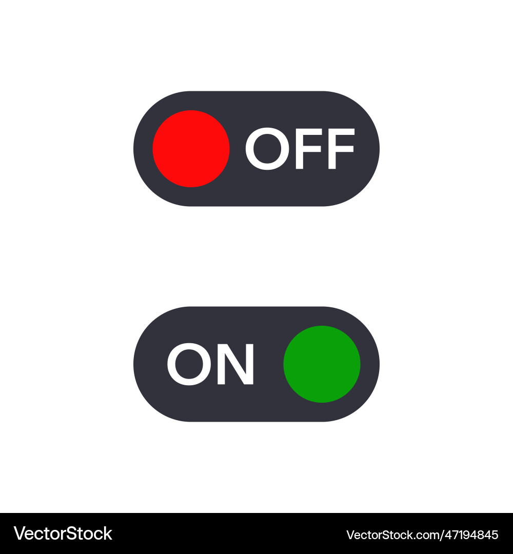 Switch button or turn on off power vector image