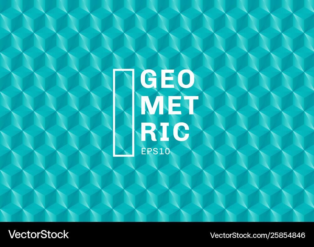 Abstract 3D Turquoise Polygon Pattern Vector Image