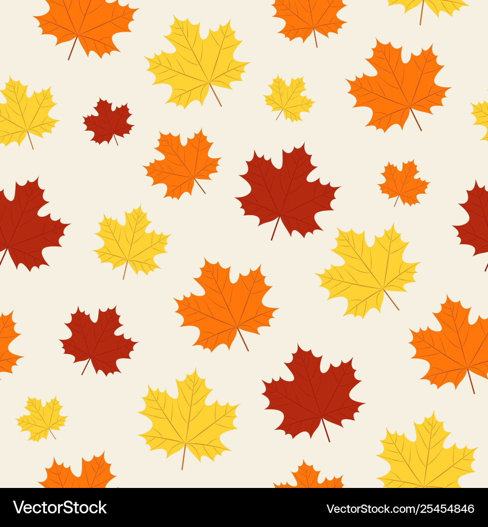 Autumn seamless pattern background with fall Autumn seamless pattern background with fall vector image