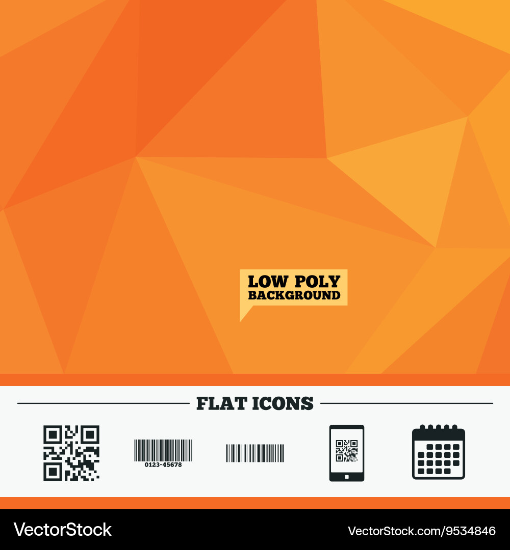 Bar and qr code icons scan barcode symbol vector image