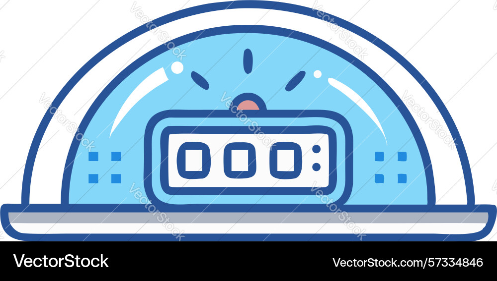 Enclosed timer futuristic device in protective vector image