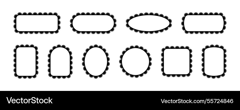 Frames along the edge with scallop pattern Frames along the edge with scallop pattern Vector Image