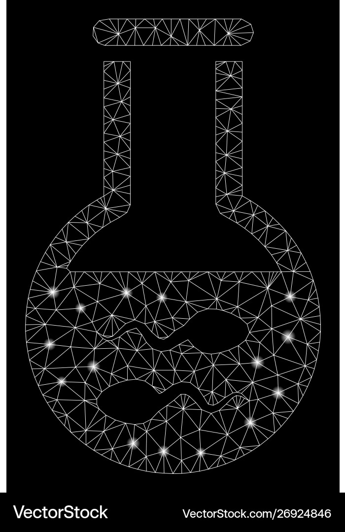 Glossy mesh network sperm flask with light spots vector image