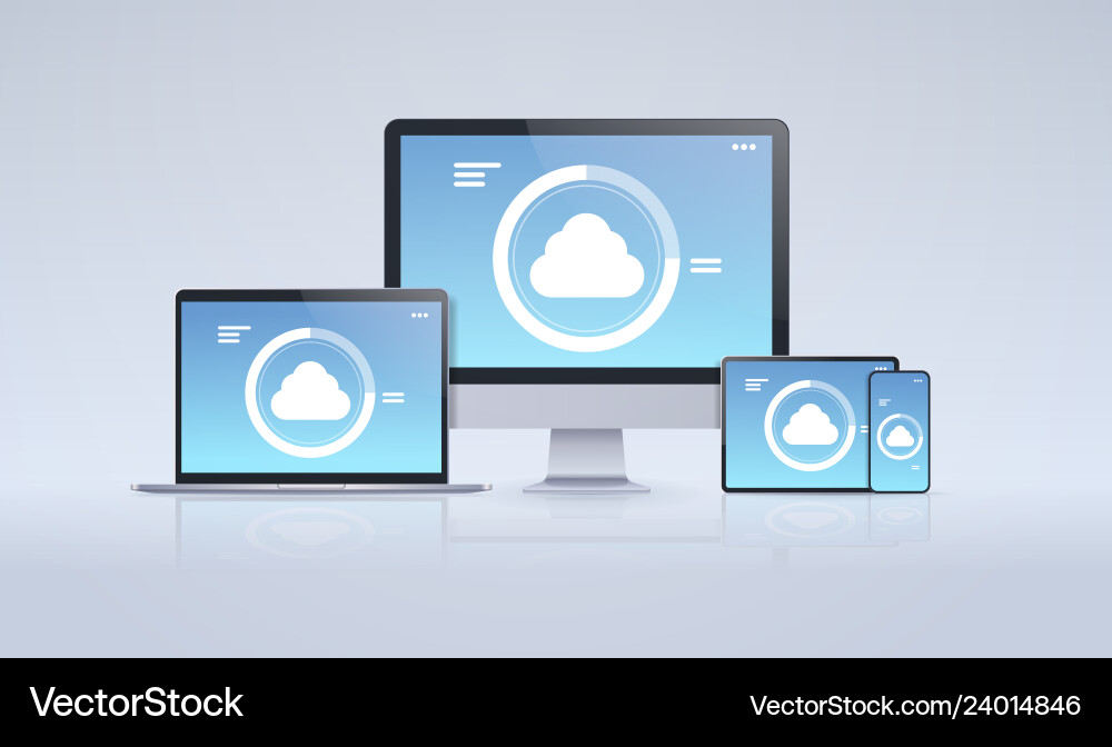 Internet connection mobile and computer Vector Image
