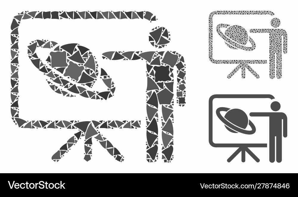 Lecture mosaic icon raggy parts vector image