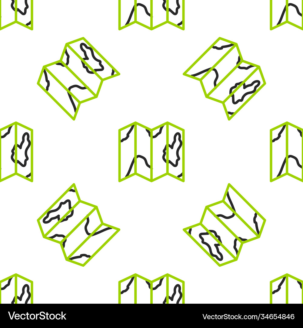 Line location forest on a map icon isolated Line location forest on a map icon isolated vector image