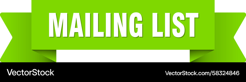 Mailing List Ribbon Isolated Vector Image