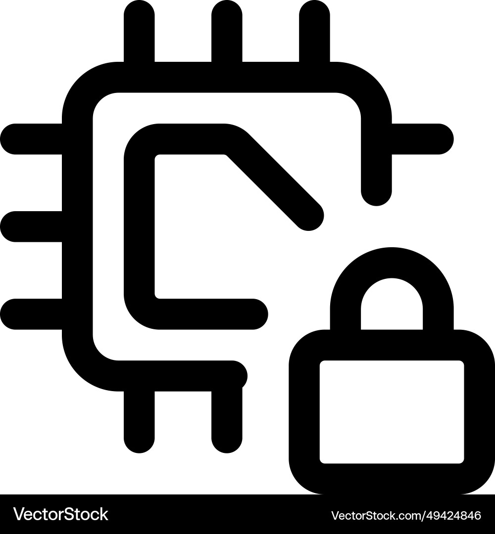 Microprocessor with locking feature for info Microprocessor with locking feature for info vector image