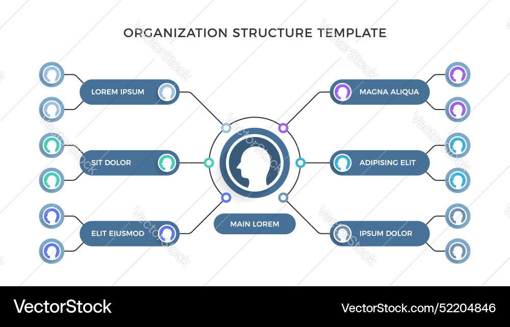 Organization structure template Vector Image