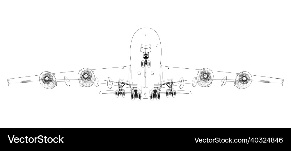 Passenger airplane rendering of 3d Vector Image