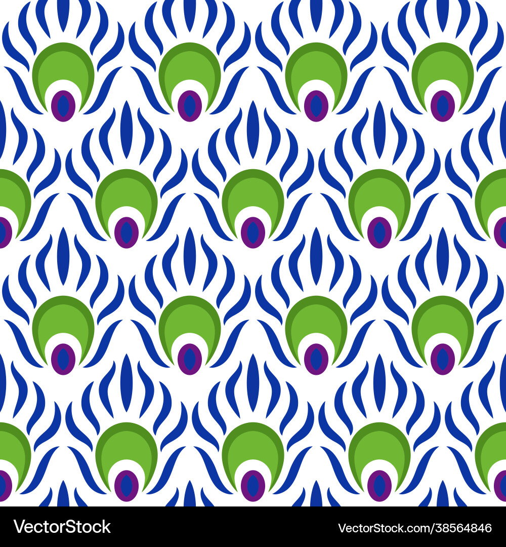 Peacock pattern seamless image Vector Image