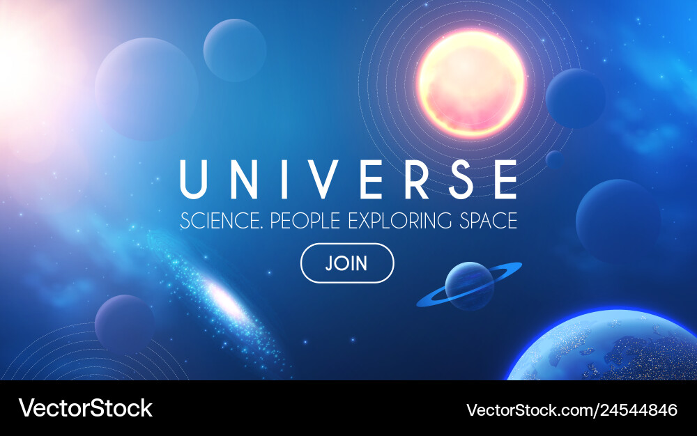 Planeten im Universum mit Sternnebel und Galaxie Planeten im Universum mit Sternnebel und Galaxie vektorbild