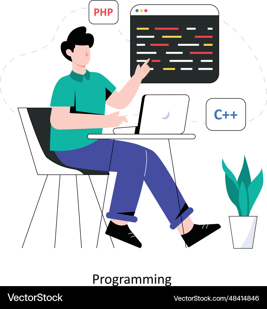 Programming flat style design Vector Image