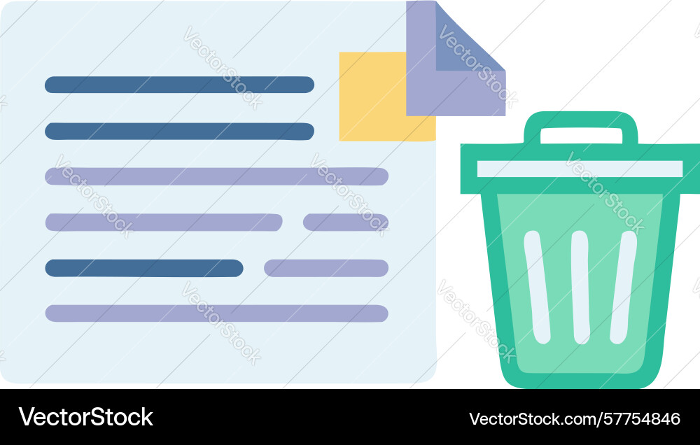 Remove document icon trash digital file vector image