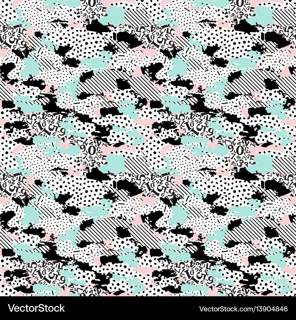 Retro Memphis Pattern Vector Image