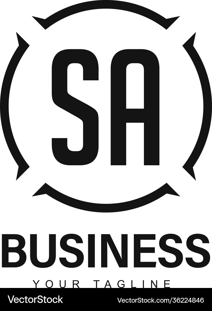 Sa initial a logo design with abstract style Sa initial a logo design with abstract style Vector Image