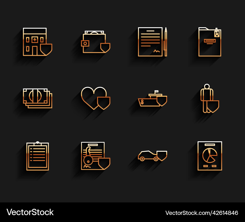 Set line clipboard with checklist document key Set line clipboard with checklist document key vector image