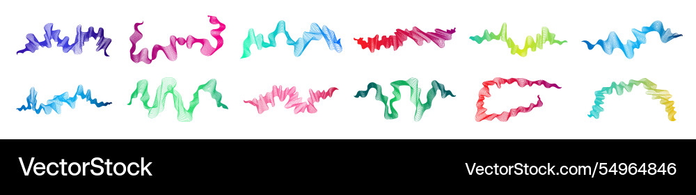 Set of abstract backdrops with multicolor waves Set of abstract backdrops with multicolor waves vector image