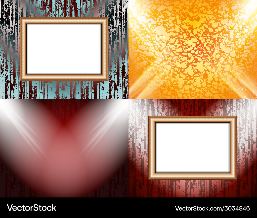 Set of background with frames and spotlights Vector Image