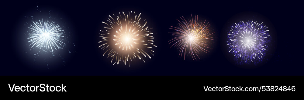 Set of isolated fireworks on a transparent Set of isolated fireworks on a transparent vector image