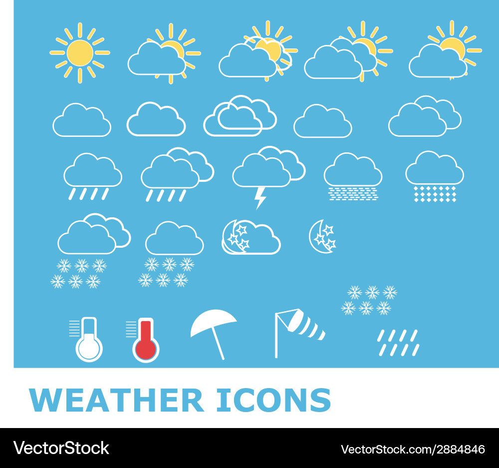 Set of weather icons for web and mobile vector image