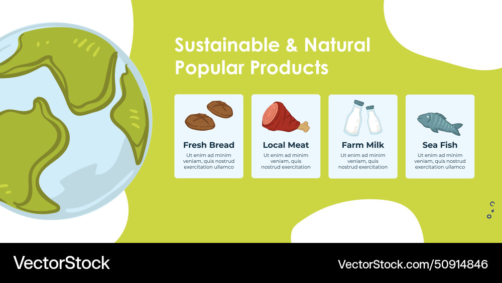 Sustainable and natural popular products Vector Image