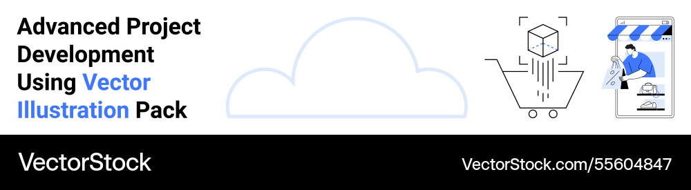 Advanced project development with cloud Advanced project development with cloud vector image