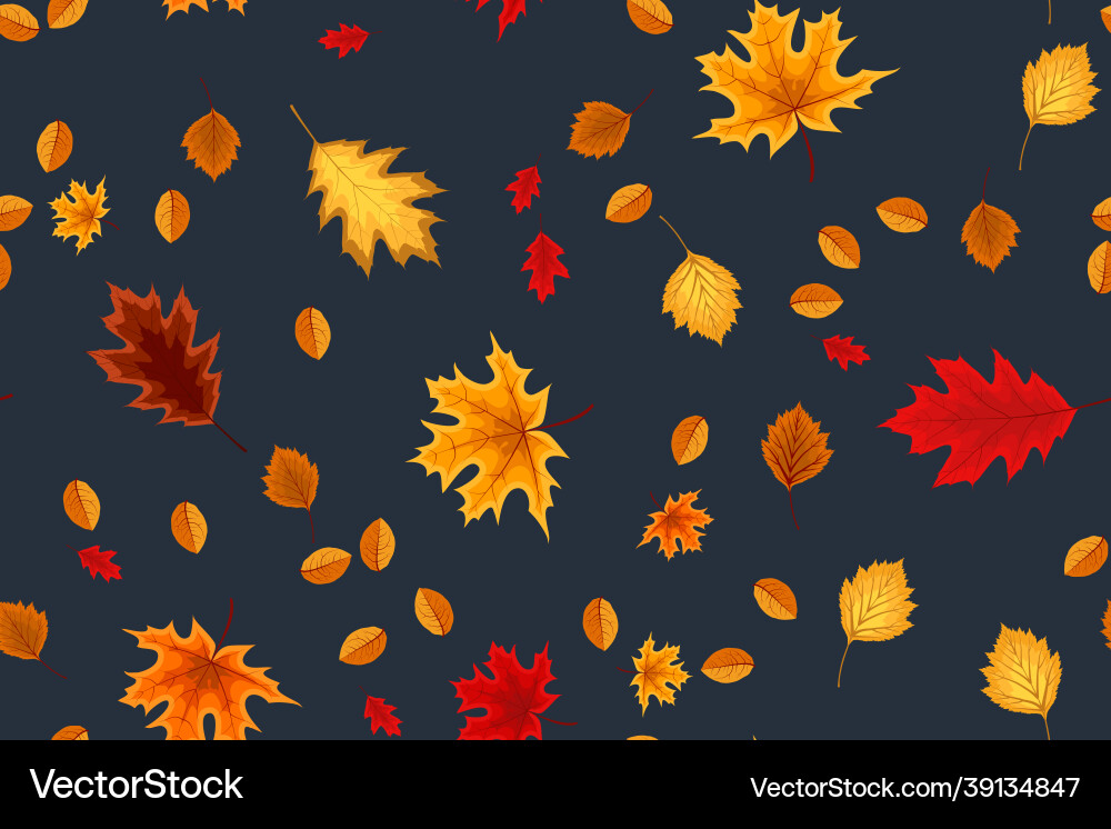 Autumn seamless pattern background with falling Autumn seamless pattern background with falling vector image
