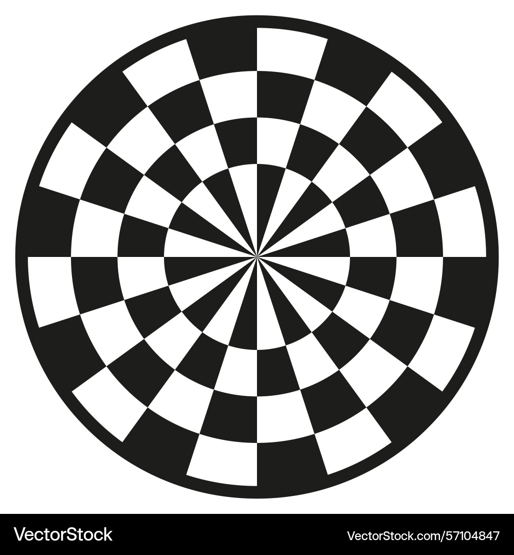 Circular chess board round checkered pattern game Vector Image