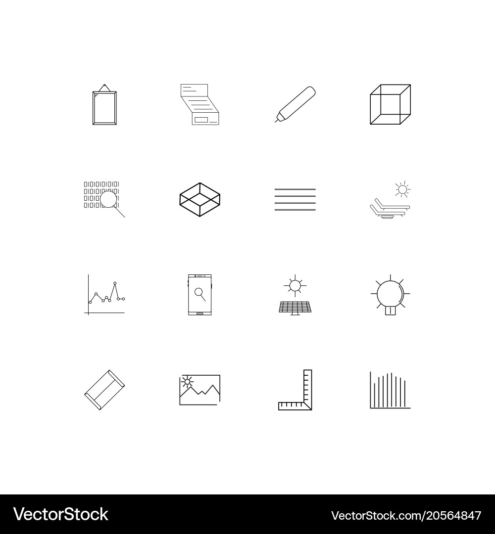 Creative process and design simple linear icons vector image