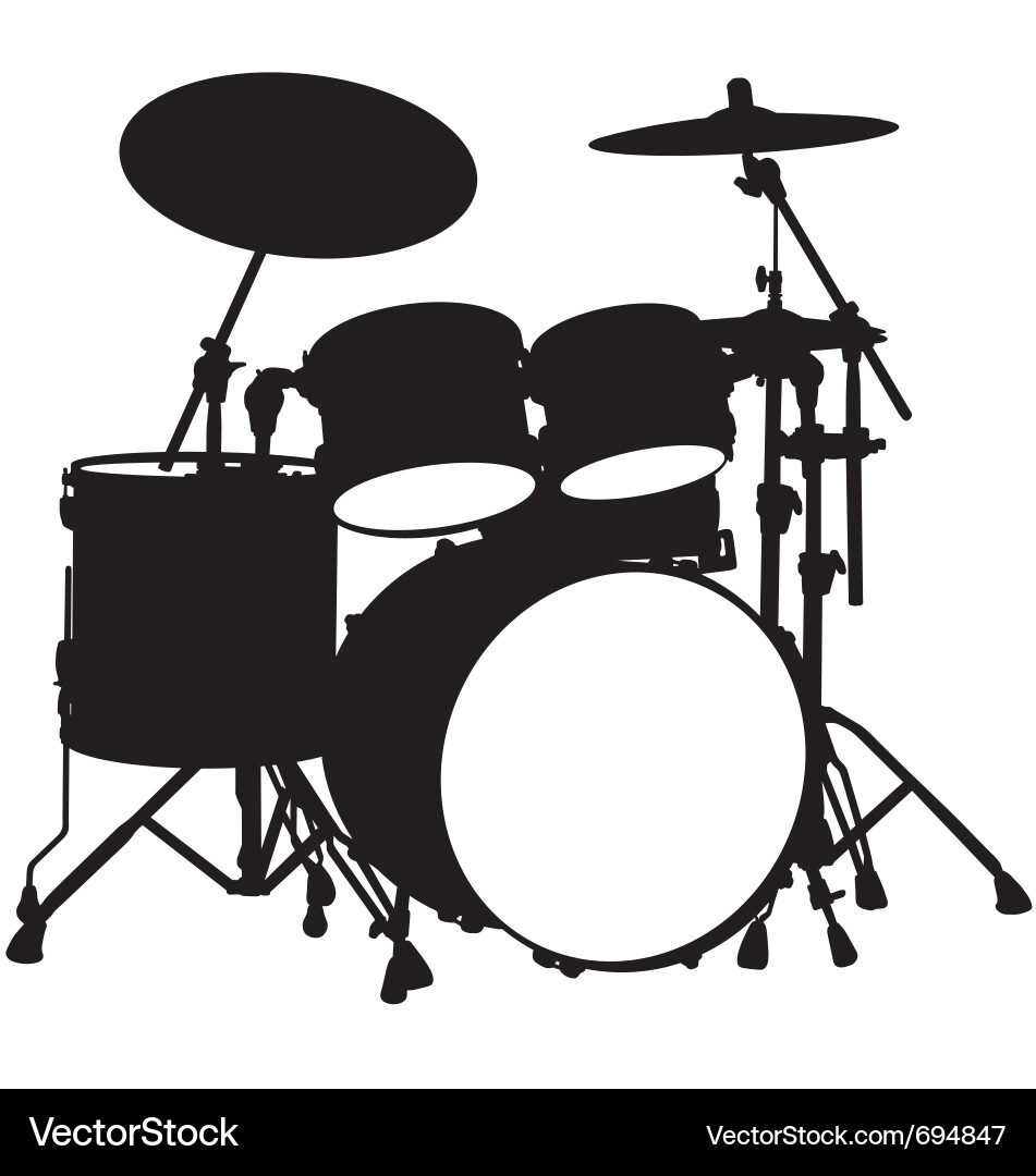 Black and White Drum Kit Silhouette Vector Images (over 560)