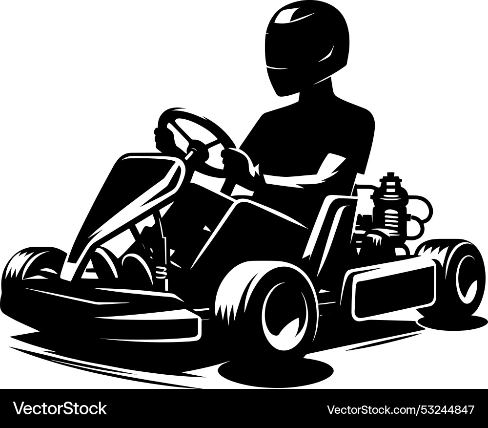 Go-cart silhouette isolated on a white background Vector Image