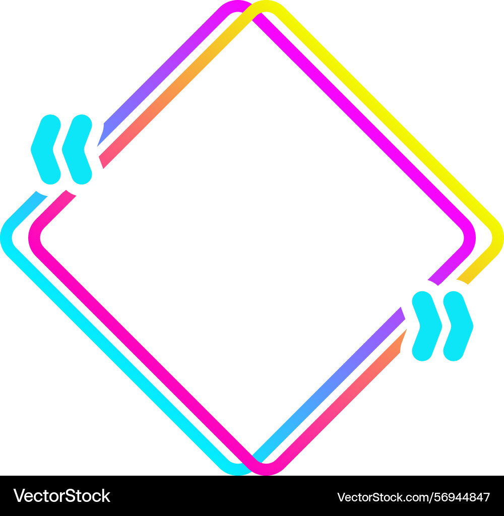 Gradient colored quote frame with double outline Gradient colored quote frame with double outline Vector Image