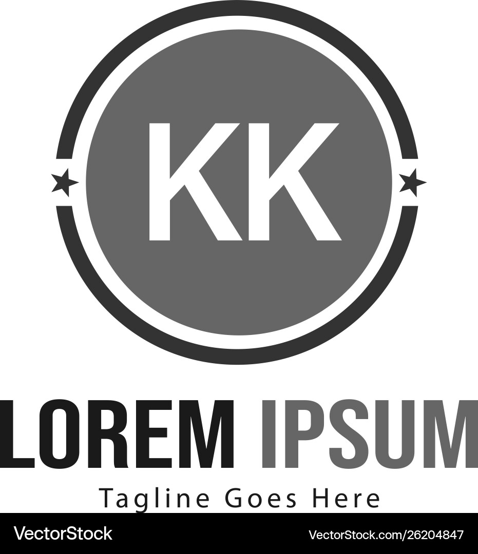 Initial kk logo template with modern frame Initial kk logo template with modern frame Vector Image
