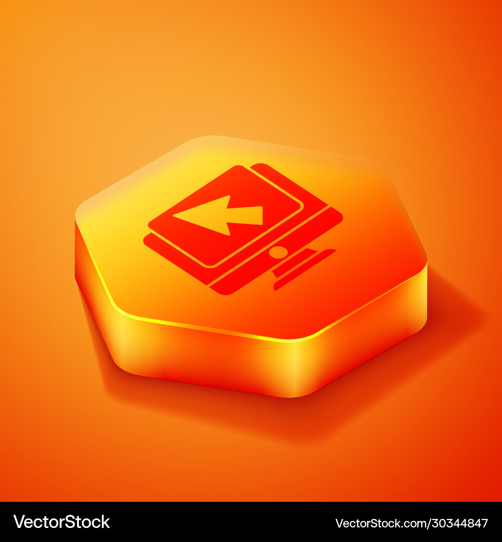 Isometric computer monitor and cursor icon Isometric computer monitor and cursor icon vector image