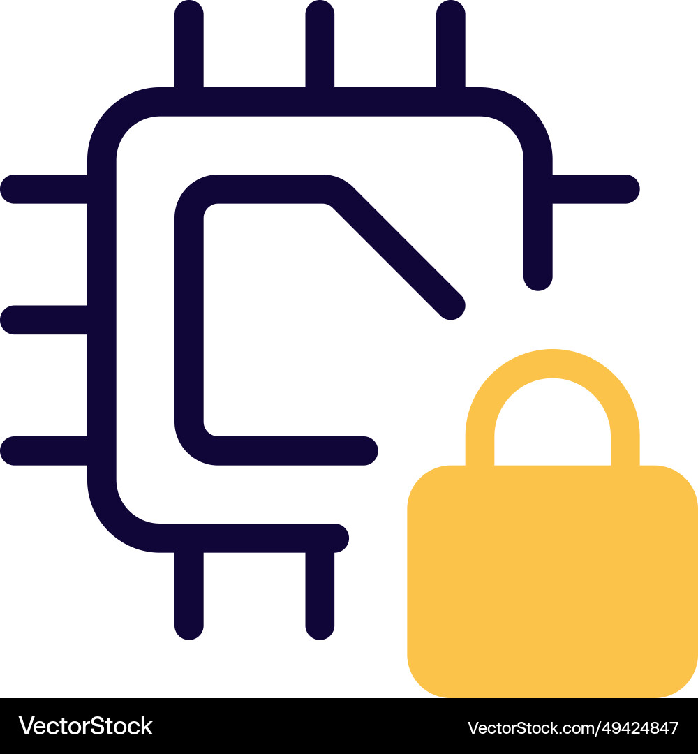 Microprocessor with locking feature for info Microprocessor with locking feature for info vector image